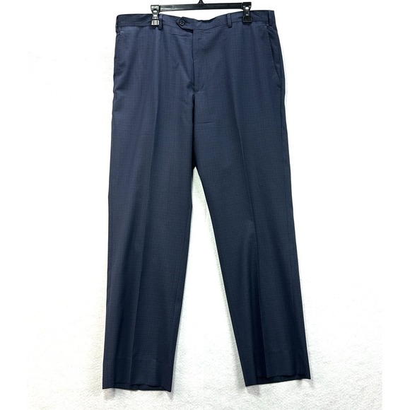 Santorelli Romeo Dress Pants 40x31 Lot of 2 Brown/Blue 100% Wool Italy - Picture 2 of 16